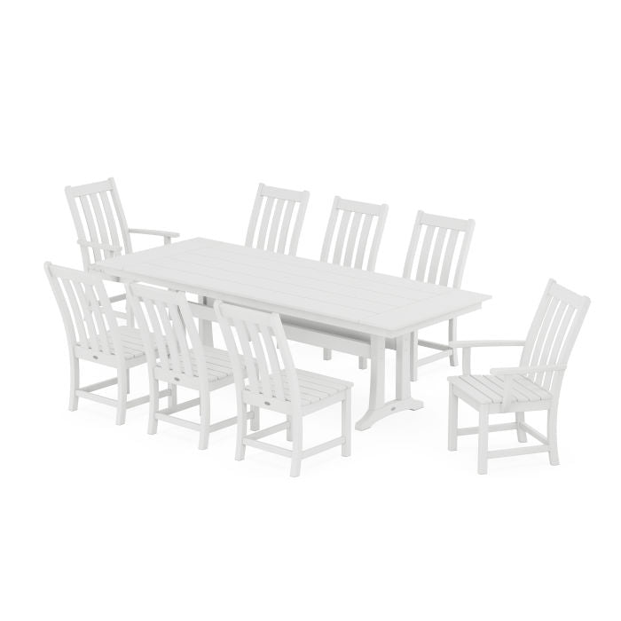 Vineyard 9-Piece Farmhouse Dining Set with Trestle Legs