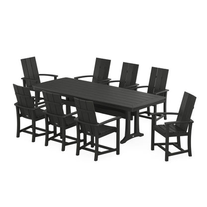 Modern Adirondack 9-Piece Dining Set with Trestle Legs