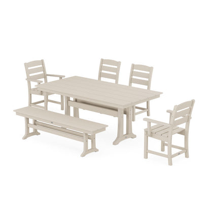 Lakeside 6-Piece Farmhouse Dining Set With Trestle Legs