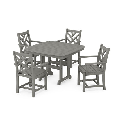 Chippendale 5-Piece Dining Set with Trestle Legs