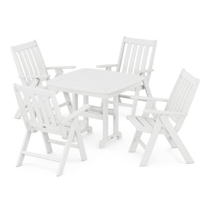 Vineyard Folding Chair 5-Piece Dining Set