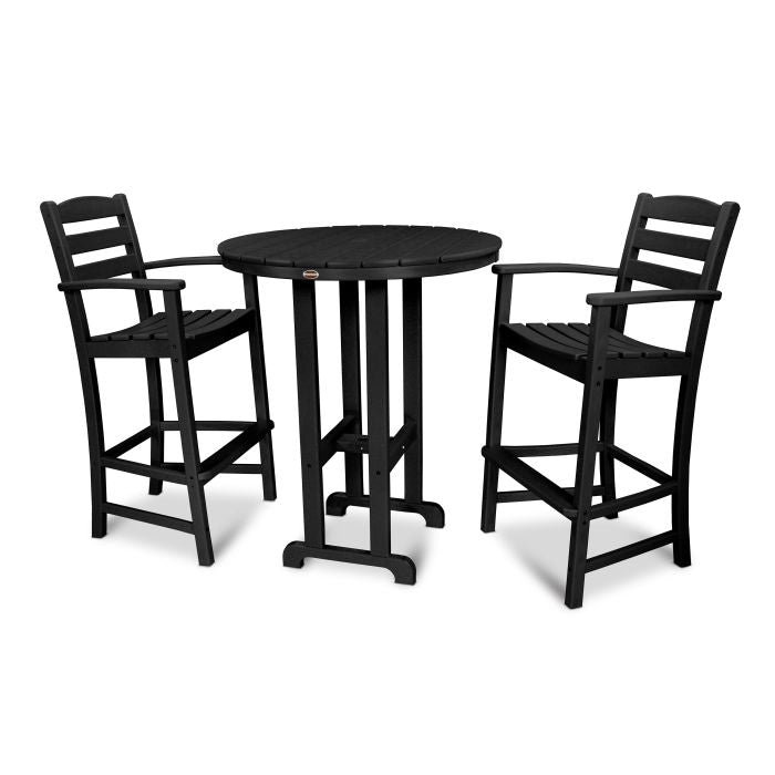 La Casa Café 3-Piece Round Farmhouse Bar Set