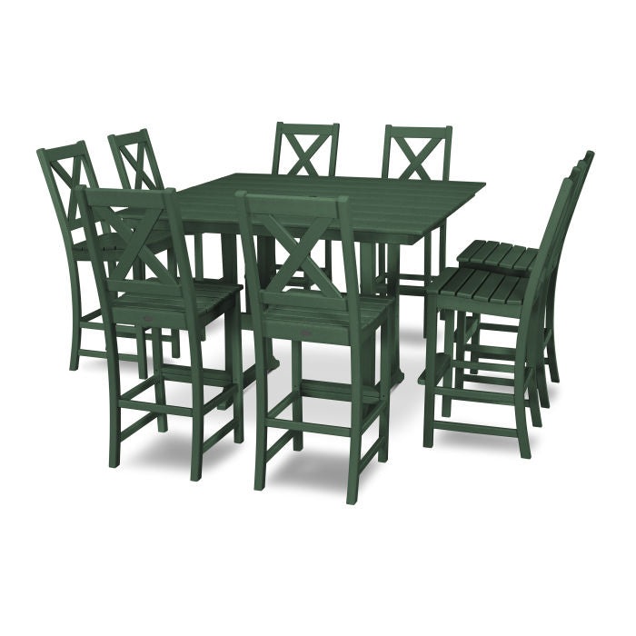 Braxton 9-Piece Farmhouse Trestle Bar Set