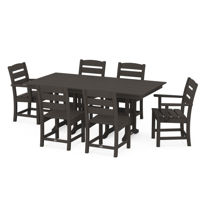 Lakeside 7-Piece Farmhouse Dining Set in Vintage Finish