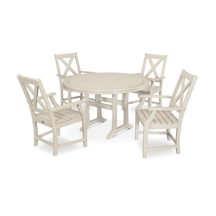 Braxton 5-Piece Nautical Trestle Arm Chair Dining Set