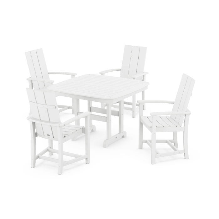 Modern Adirondack 5-Piece Dining Set with Trestle Legs