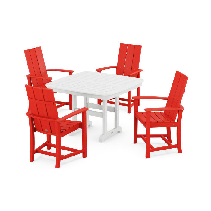 Modern Adirondack 5-Piece Dining Set with Trestle Legs