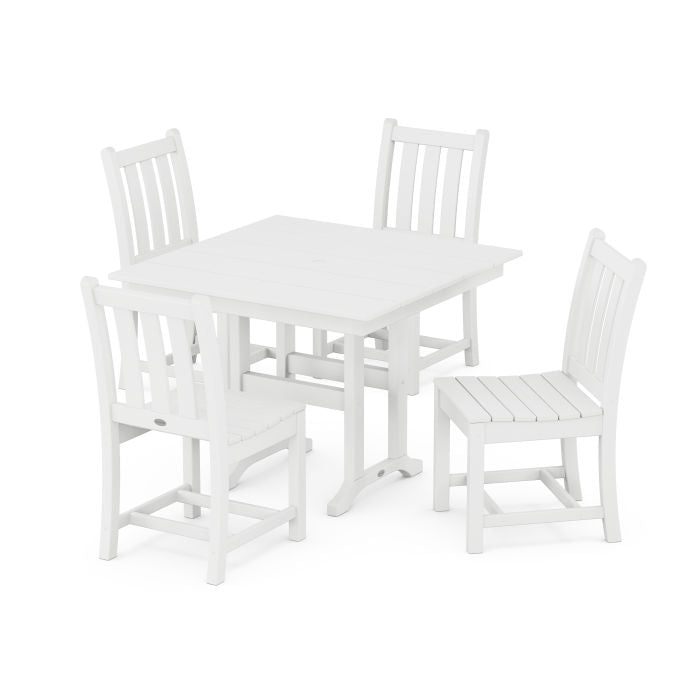 Traditional Garden Side Chair 5-Piece Farmhouse Dining Set