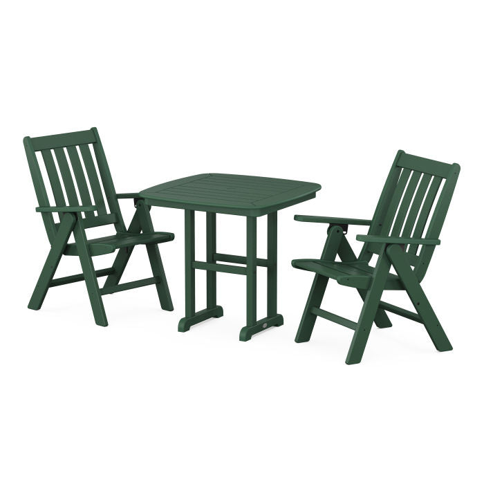 Vineyard Folding Chair 3-Piece Dining Set