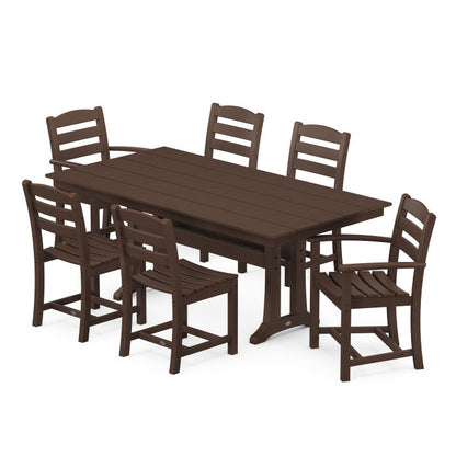 La Casa Café 7-Piece Farmhouse Trestle Dining Set