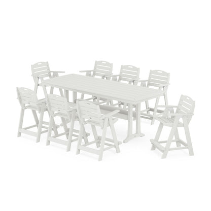 Nautical 9-Piece Counter Set with Trestle Legs in Vintage Finish