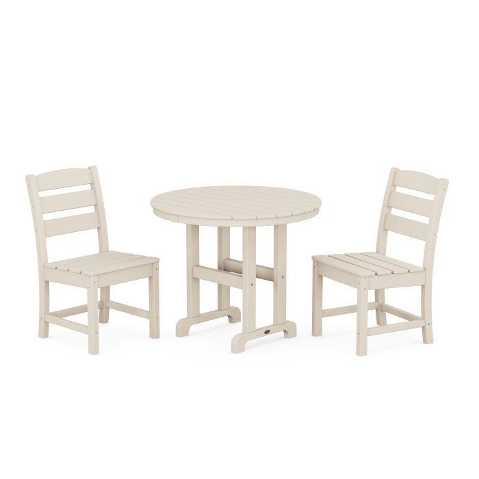 Lakeside Side Chair 3-Piece Round Dining Set