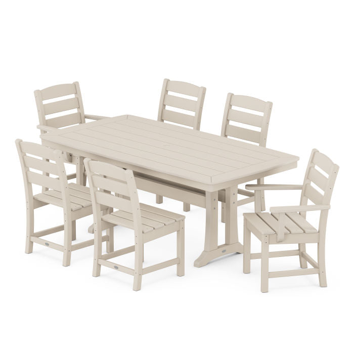 Lakeside 7-Piece Nautical Trestle Dining Set