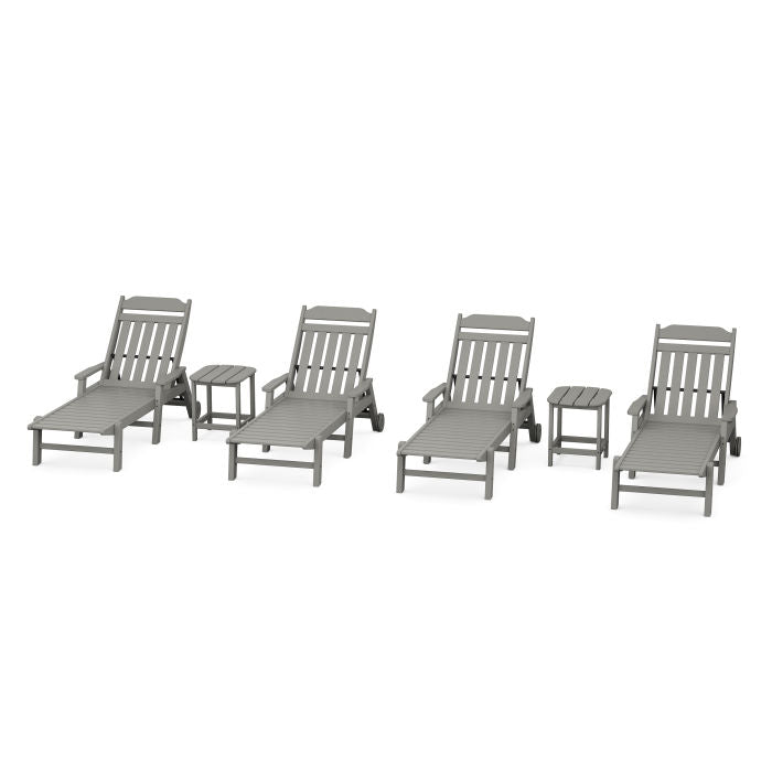 Country Living 6-Piece Chaise Set with Arms and Wheels