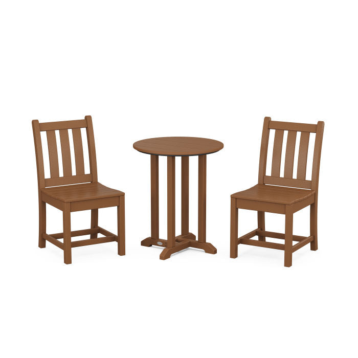 Traditional Garden Side Chair 3-Piece Round Dining Set