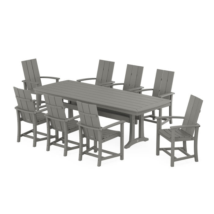 Modern Adirondack 9-Piece Dining Set with Trestle Legs