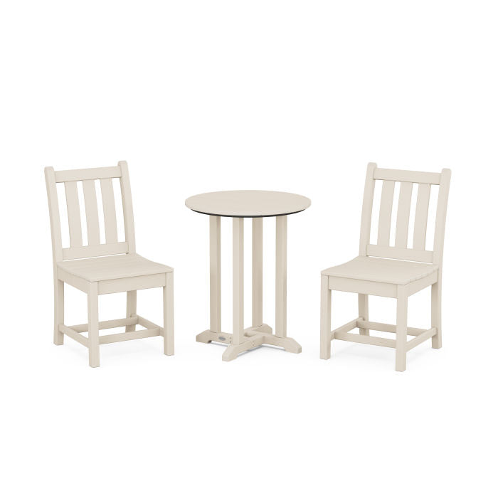 Traditional Garden Side Chair 3-Piece Round Dining Set