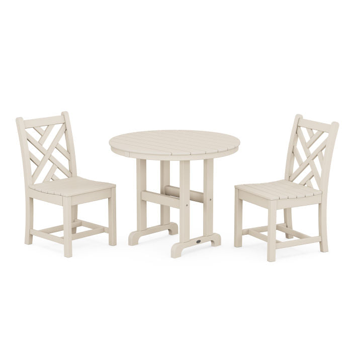 Chippendale Side Chair 3-Piece Round Dining Set