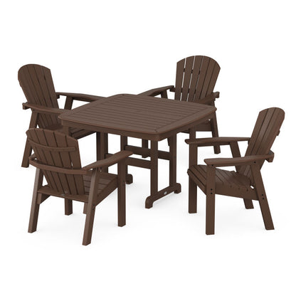 Seashell 5-Piece Dining Set with Trestle Legs