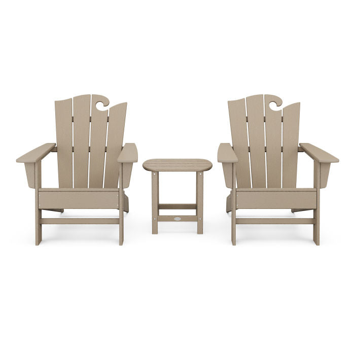 Wave 3-Piece Adirondack Set with The Ocean Chair in Vintage Finish