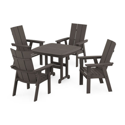 Modern Curveback Adirondack 5-Piece Dining Set in Vintage Finish