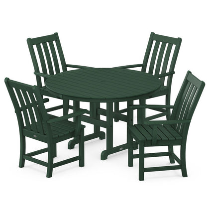Vineyard 5-Piece Round Farmhouse Dining Set