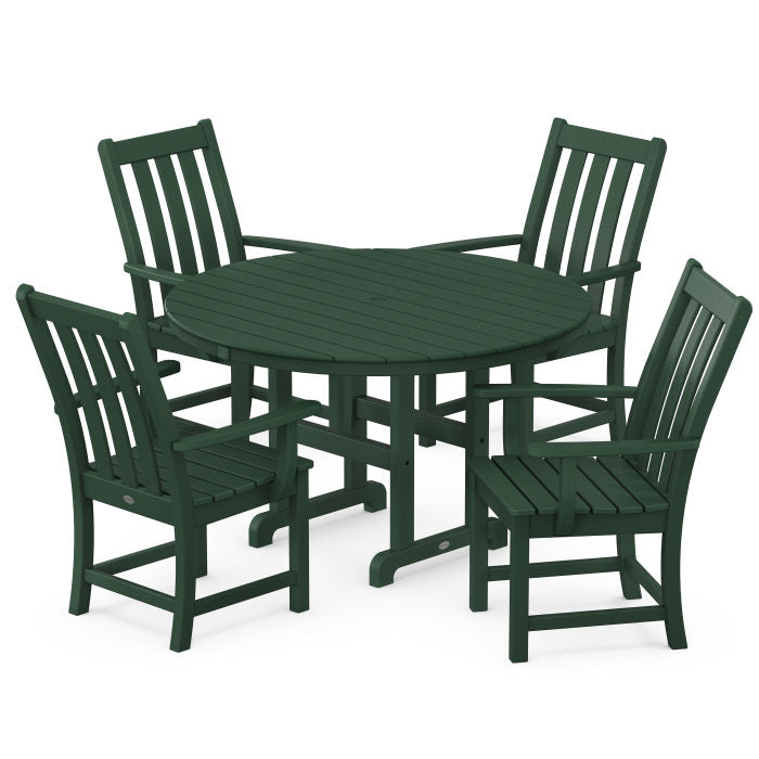 Vineyard 5-Piece Round Farmhouse Dining Set