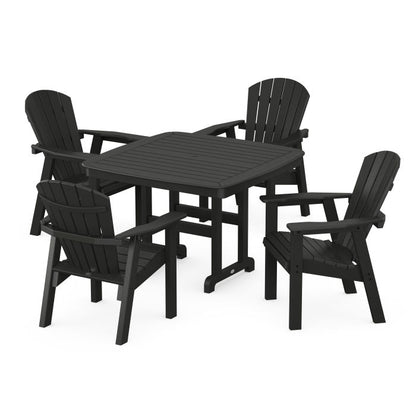 Seashell 5-Piece Dining Set with Trestle Legs
