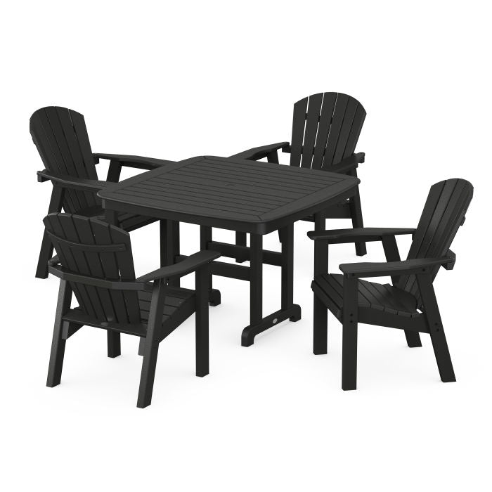 Seashell 5-Piece Dining Set with Trestle Legs