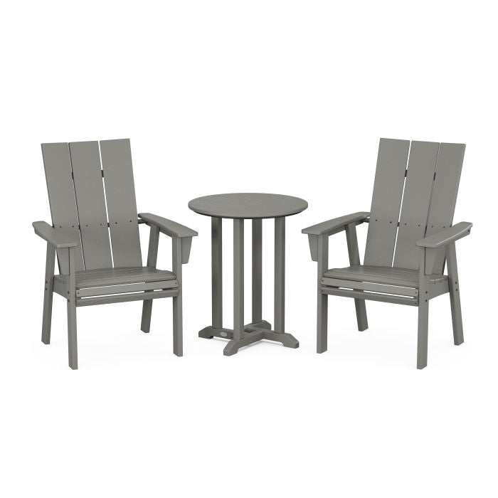 Modern Adirondack 3-Piece Round Dining Set