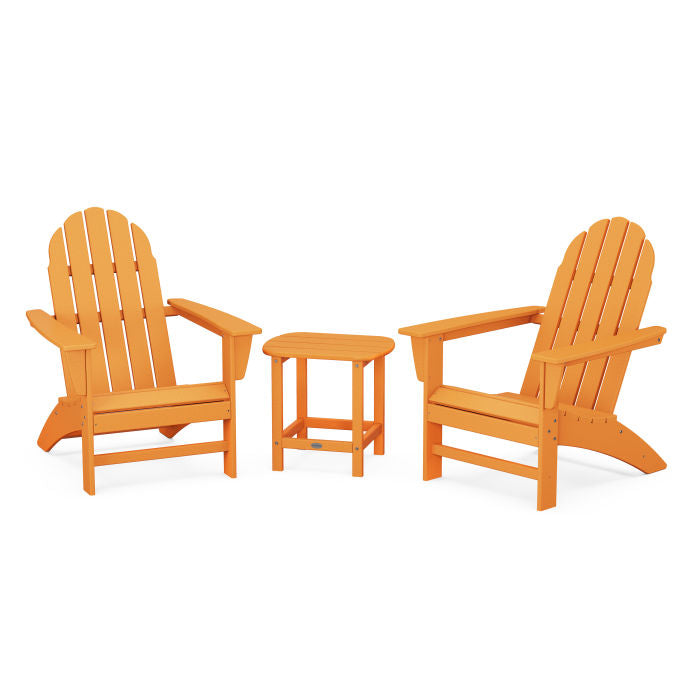 Vineyard 3-Piece Adirondack Set with South Beach 18" Side Table