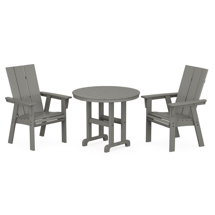 Modern Adirondack 3-Piece Round Dining Set