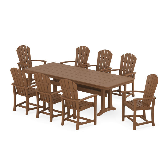 Palm Coast 9-Piece Farmhouse Dining Set with Trestle Legs