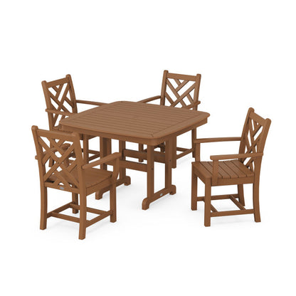 Chippendale 5-Piece Dining Set with Trestle Legs