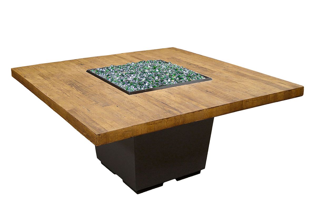 Reclaimed Wood Cosmo Square Dining Firetable