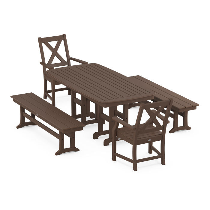 Braxton 5-Piece Dining Set with Benches