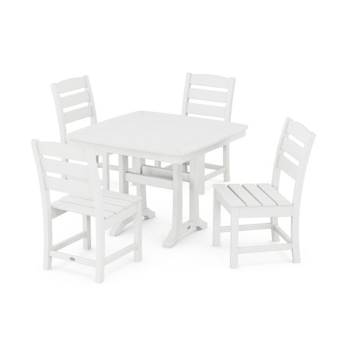 Lakeside Side Chair 5-Piece Dining Set with Trestle Legs