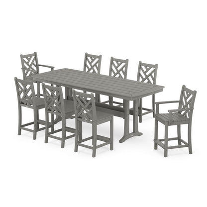 Chippendale 9-Piece Counter Set with Trestle Legs