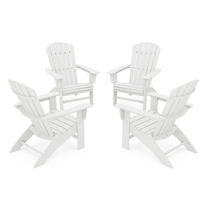 4-Piece Nautical Curveback Adirondack Chair Conversation Set