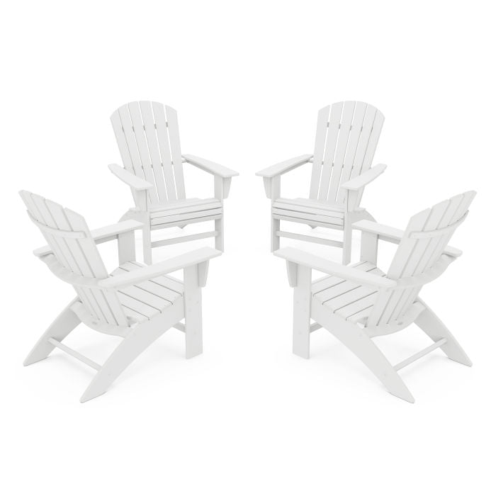 4-Piece Nautical Curveback Adirondack Chair Conversation Set