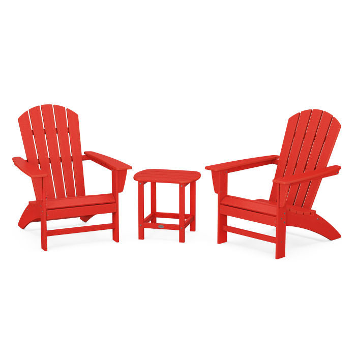 Nautical 3-Piece Adirondack Set with South Beach 18" Side Table