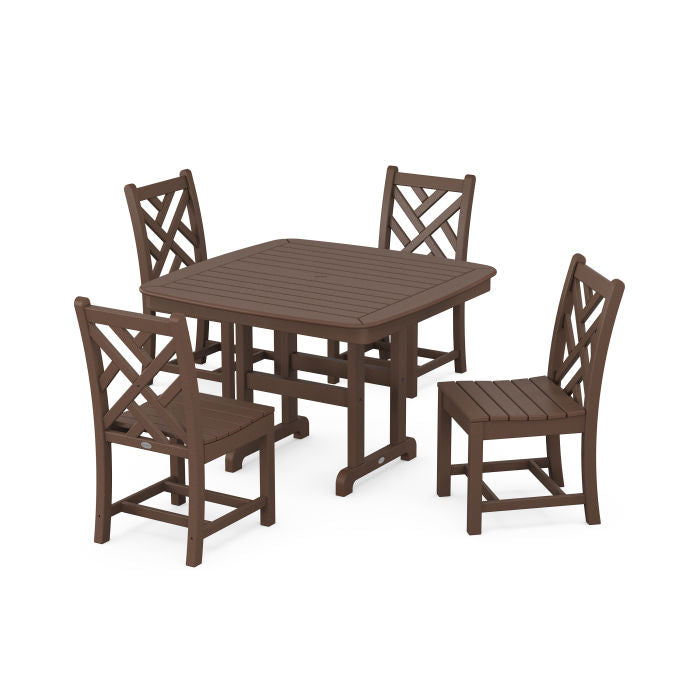 Chippendale Side Chair 5-Piece Dining Set with Trestle Legs