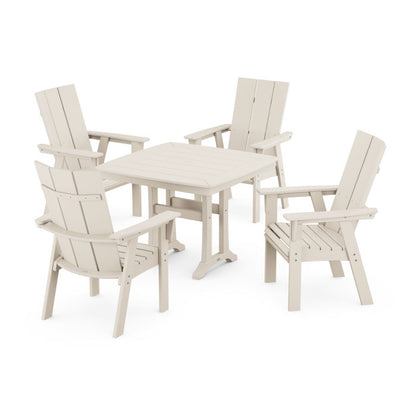 Modern Adirondack 5-Piece Dining Set with Trestle Legs