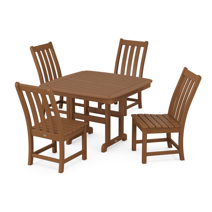 Vineyard Side Chair 5-Piece Dining Set with Trestle Legs