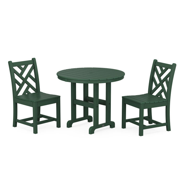 Chippendale Side Chair 3-Piece Round Dining Set