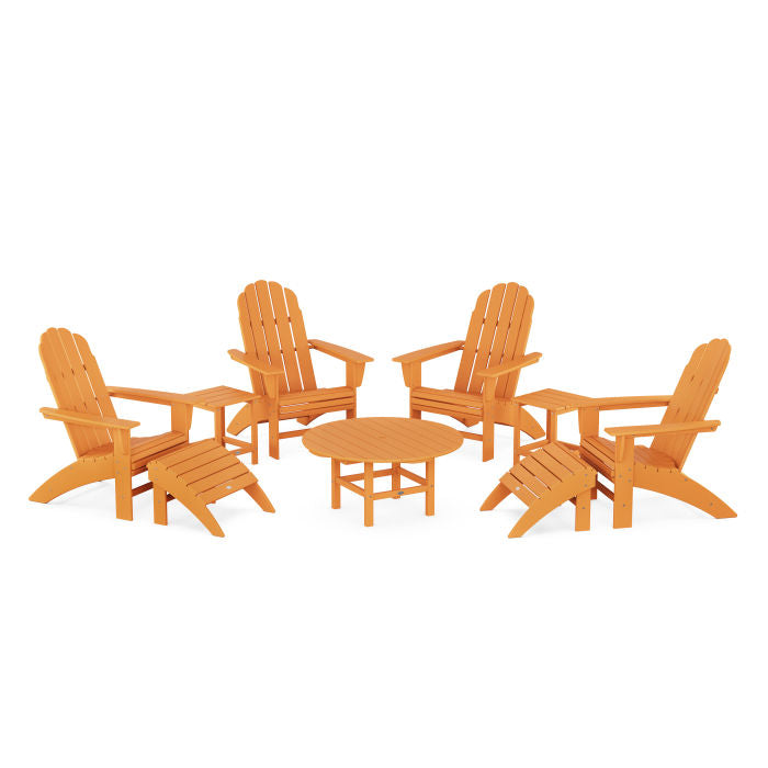 Vineyard Curveback Adirondack Chair 9-Piece Conversation Set