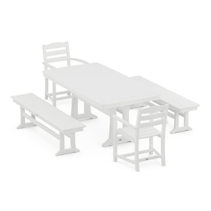 La Casa Cafe 5-Piece Dining Set with Trestle Legs
