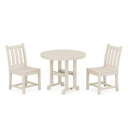 Traditional Garden Side Chair 3-Piece Round Dining Set