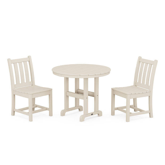 Traditional Garden Side Chair 3-Piece Round Dining Set