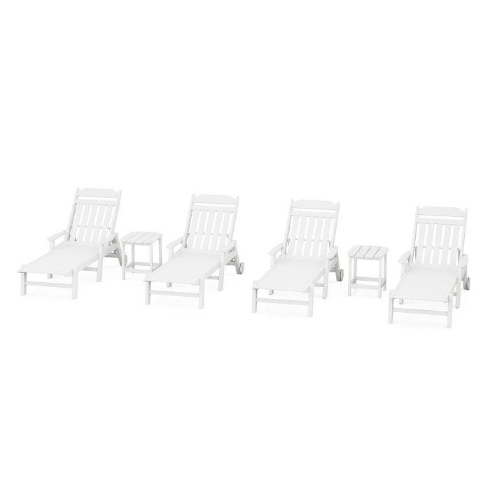 Country Living 6-Piece Chaise Set with Arms and Wheels